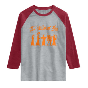 All Hallows Eve Catholic Saints Raglan Shirt Traditional Faith Based Christian Halloween