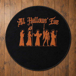 All Hallows Eve Catholic Saints Round Rug Traditional Faith Based Christian Halloween