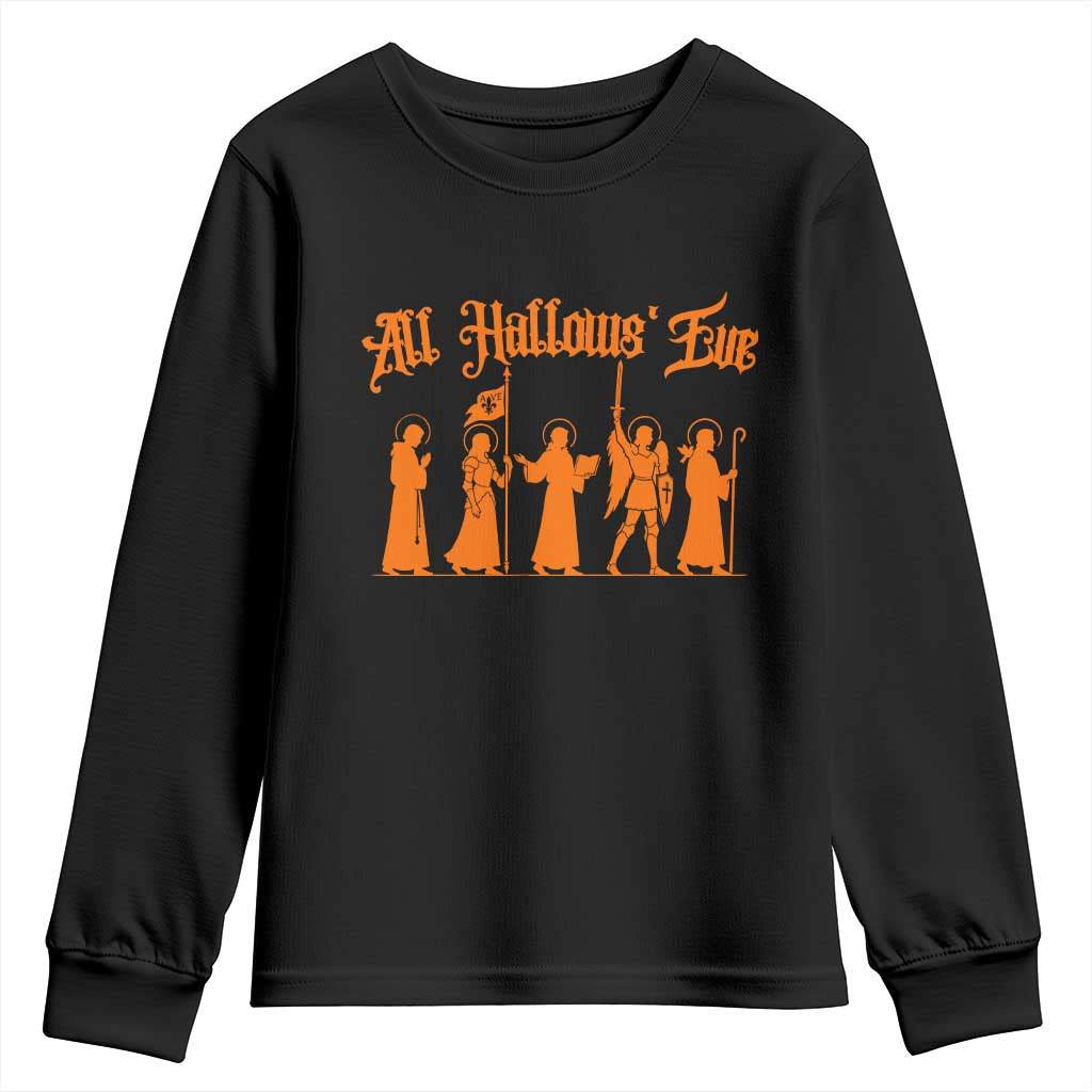 All Hallows Eve Catholic Saints Youth Sweatshirt Traditional Faith Based Christian Halloween