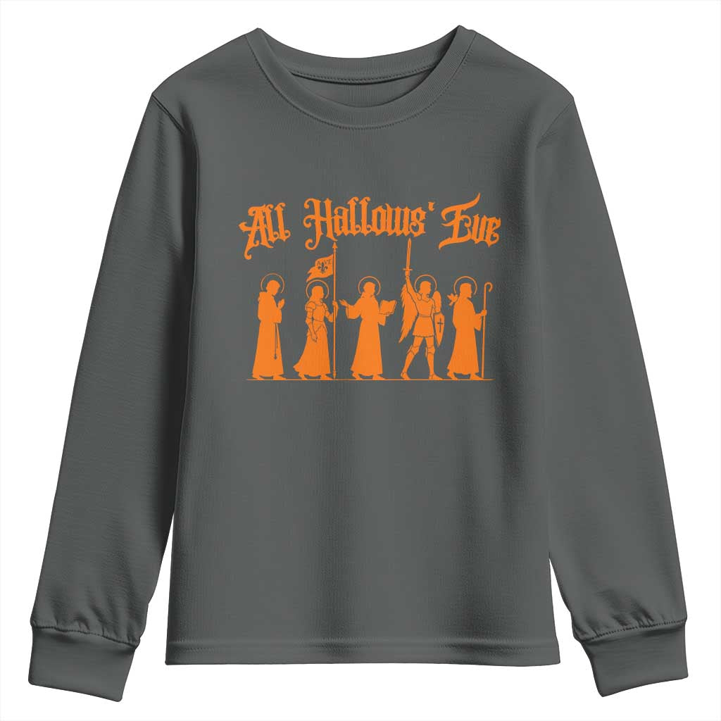 All Hallows Eve Catholic Saints Youth Sweatshirt Traditional Faith Based Christian Halloween