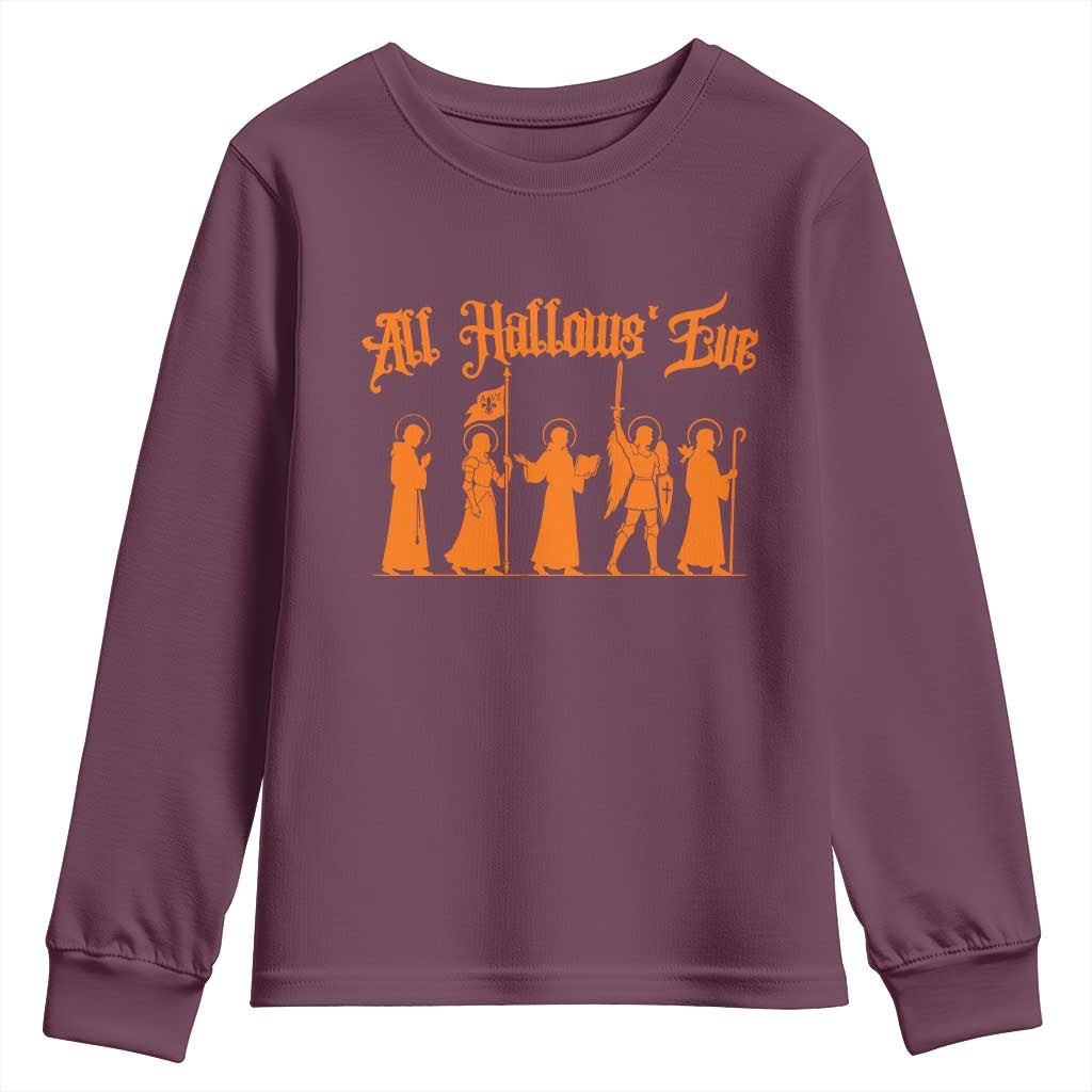 All Hallows Eve Catholic Saints Youth Sweatshirt Traditional Faith Based Christian Halloween