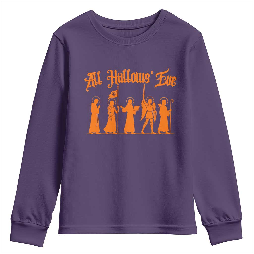All Hallows Eve Catholic Saints Youth Sweatshirt Traditional Faith Based Christian Halloween