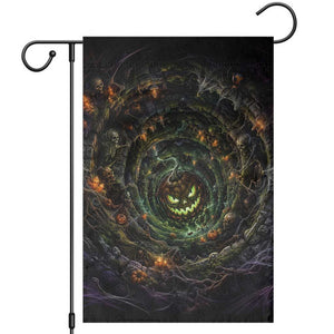 Evil Pumpkin Dungeon Shaft Vortex 3D Halloween Optical Illusion Garden Flag