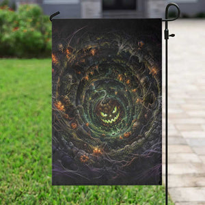 Evil Pumpkin Dungeon Shaft Vortex 3D Halloween Optical Illusion Garden Flag