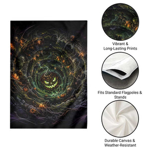 Evil Pumpkin Dungeon Shaft Vortex 3D Halloween Optical Illusion Garden Flag