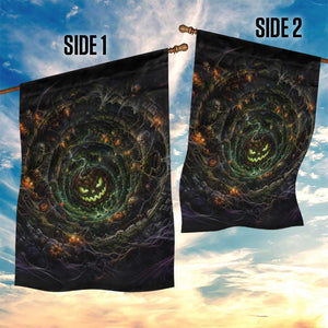 Evil Pumpkin Dungeon Shaft Vortex 3D Halloween Optical Illusion Garden Flag