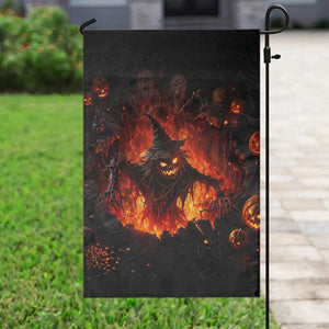 Evil Scarecrow Crawling Out Fiery Pit 3D Halloween Optical Illusion Garden Flag