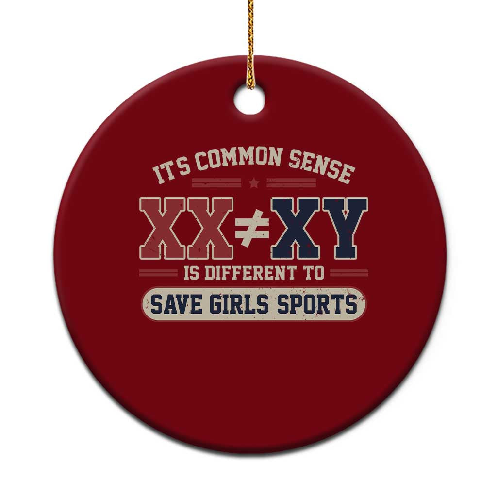 Save Girls Sports XX Does Not Equal XY Ceramic Ornament Biological Science Vintage Varsity Athletic Graphic TS02 1pc Red Print Your Wear