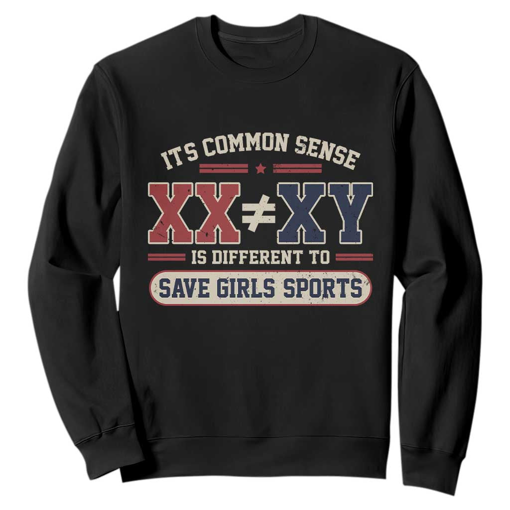 Save Girls Sports XX Does Not Equal XY Sweatshirt Biological Science Vintage Varsity Athletic Graphic TS02 Black Print Your Wear