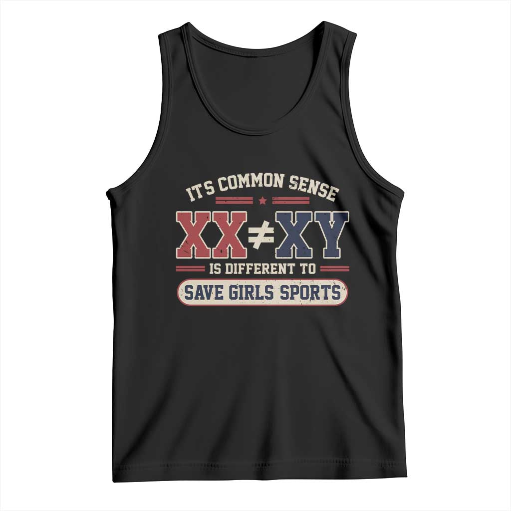 Save Girls Sports XX Does Not Equal XY Tank Top Biological Science Vintage Varsity Athletic Graphic TS02 Black Print Your Wear