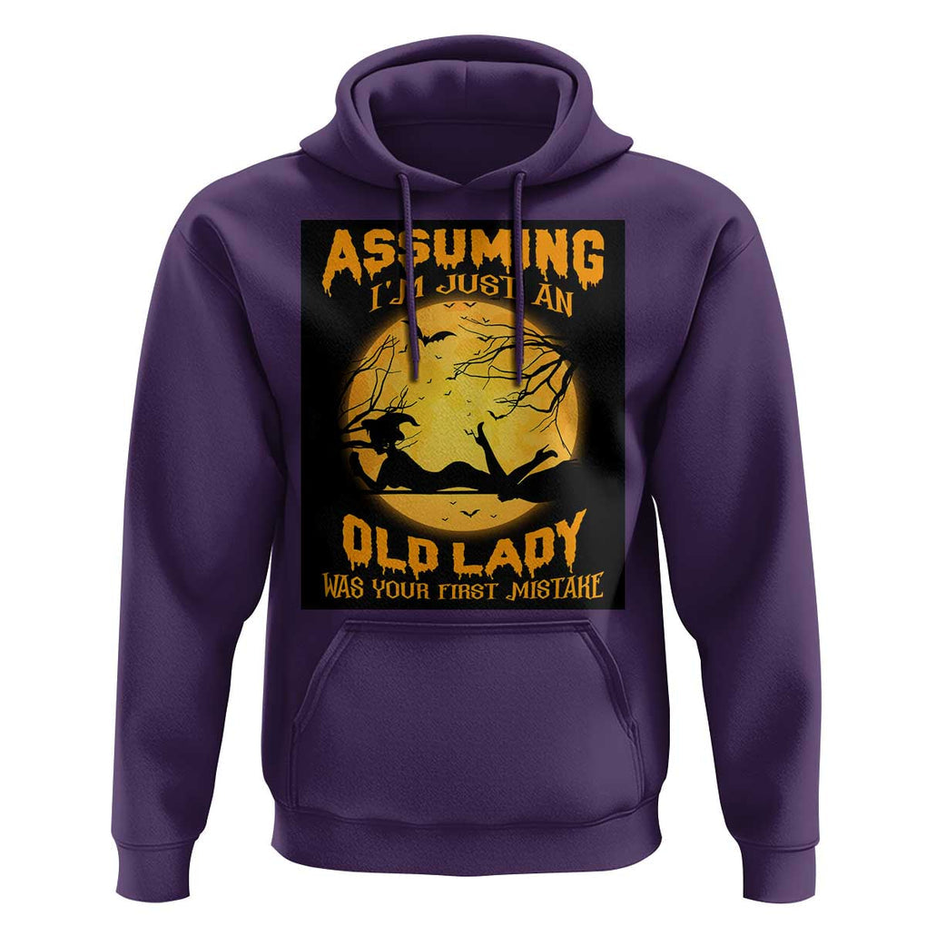 Halloween Witch Hoodie Assuming I'm Just An Old Lady Was Your First Mistake TS02 Purple Print Your Wear