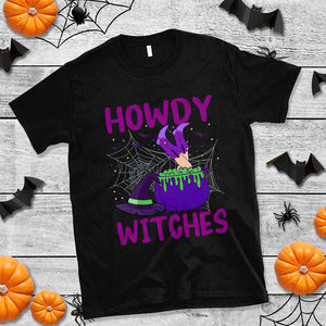 Halloween Witch T Shirt Howdy Witches Western Cowgirl TS02 Black Print Your Wear