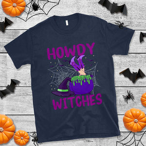 Halloween Witch T Shirt Howdy Witches Western Cowgirl TS02 Navy Print Your Wear