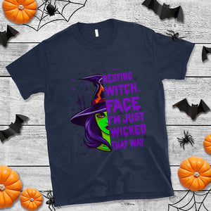 Halloween Witch T Shirt Resting Witch Face I'm Just Wicked That Way TS02 Navy Print Your Wear