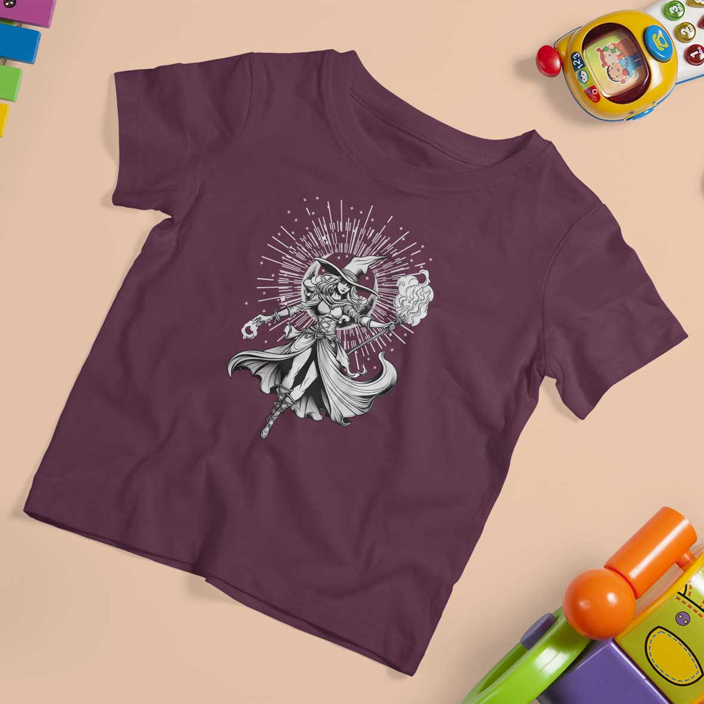 Witch T Shirt For Kid Black Gothic TS02 Maroon Print Your Wear