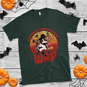 WAP Witches And Potions Retro T Shirt TS02 Dark Forest Green Print Your Wear