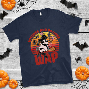 WAP Witches And Potions Retro T Shirt TS02 Navy Print Your Wear