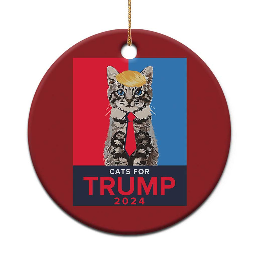 Cats For Trump 2024 Christmas Ornament Funny Cat Election TS02 Print Your Wear