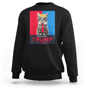 Cats For Trump 2024 Sweatshirt Funny Cat Election TS02 Black Print Your Wear