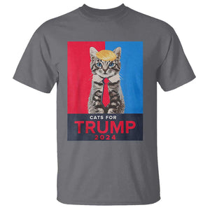 Cats For Trump 2024 T Shirt Funny Cat Election TS02 Charcoal Print Your Wear