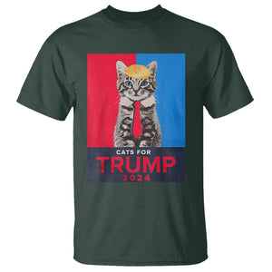 Cats For Trump 2024 T Shirt Funny Cat Election TS02 Dark Forest Green Print Your Wear