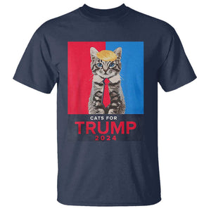 Cats For Trump 2024 T Shirt Funny Cat Election TS02 Navy Print Your Wear