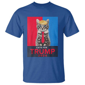 Cats For Trump 2024 T Shirt Funny Cat Election TS02 Royal Blue Print Your Wear