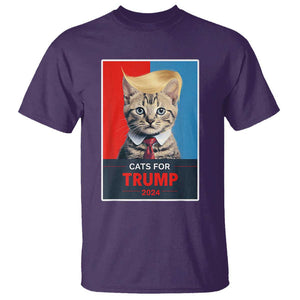 Cats For Trump 2024 T Shirt Funny Cat Election Blonde Hair TS02 Purple Print Your Wear