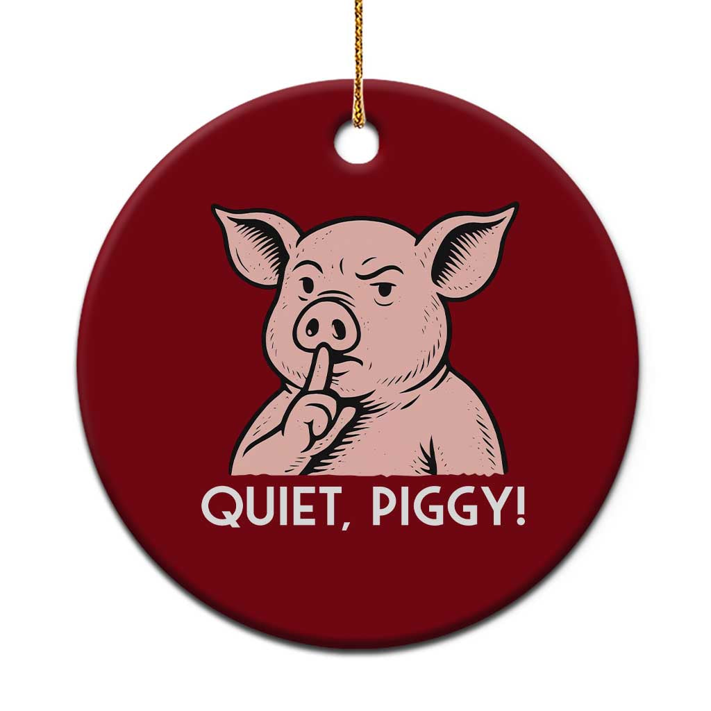 Quiet Piggy Funny Shushing Pig Ceramic Ornament Funny Political Satire Cute Cartoon Animal Humor TS02 1pc Red Print Your Wear