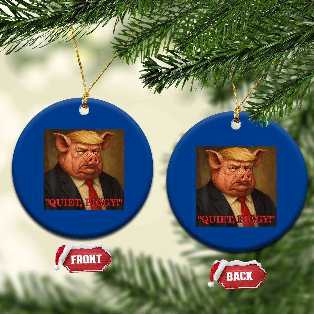 Quiet Piggy Surreal Pig Trump Meme Ceramic Ornament Political Satire Parody TS02 1pc Blue Print Your Wear
