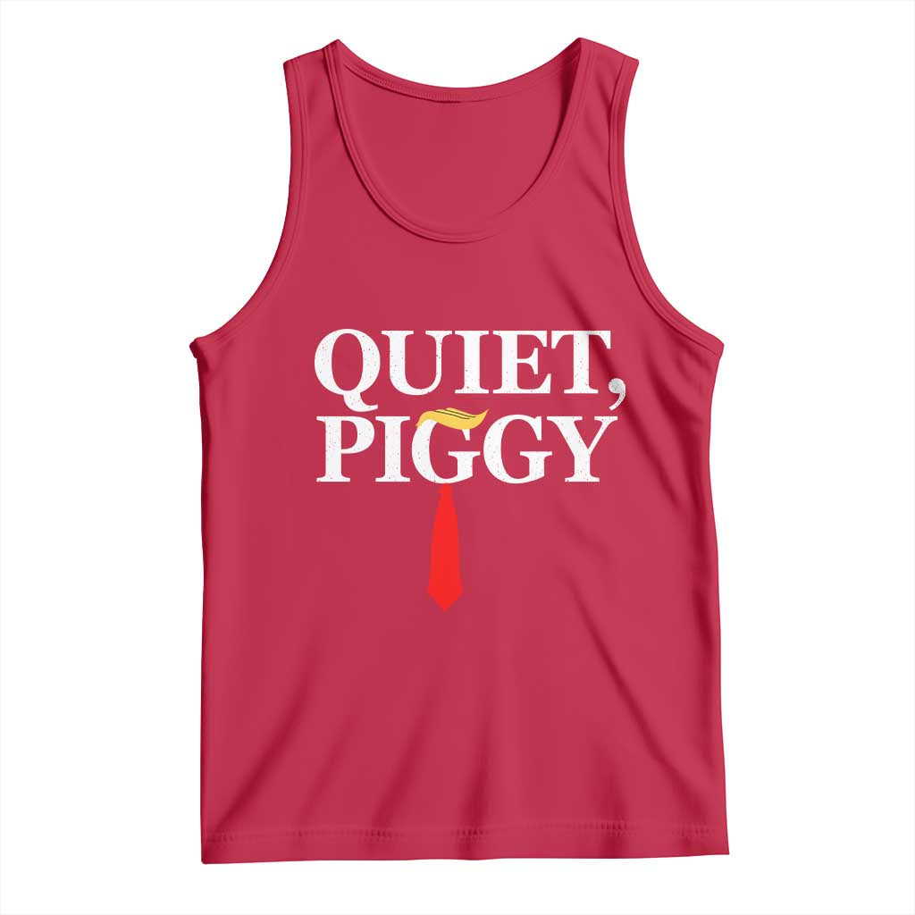 Quiet Piggy Funny Blonde Tank Top Political Satire Humor Free Speech TS02 Red Print Your Wear