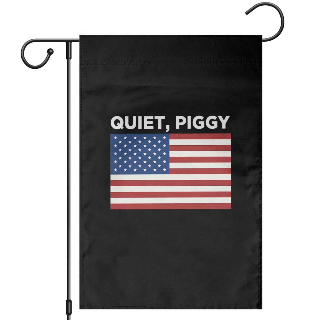 Quiet Piggy Patriotic Meme Garden Flag Satirical USA Flag Free Speech TS02 Black Print Your Wear