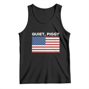 Quiet Piggy Patriotic Meme Tank Top Satirical USA Flag Free Speech TS02 Black Print Your Wear
