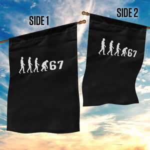 Funny 67 Reverse Evolution Garden Flag Sarcastic Six Seven Meme TS02 Print Your Wear