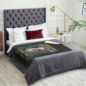 Funny Ed Gein Horror Christmas Meme Throw Blanket Drinking Wine Eating This Sinful Cold Cuts Viral Scene TS02 Print Your Wear