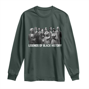 Legends of Black History Long Sleeve Shirt Civil Rights Leaders TS02 Dark Forest Green Print Your Wear