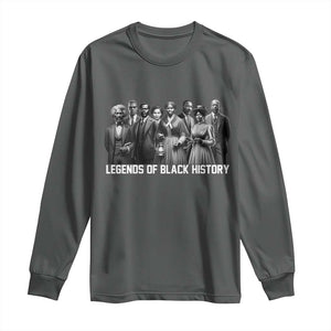 Legends of Black History Long Sleeve Shirt Civil Rights Leaders TS02 Dark Heather Print Your Wear