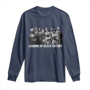 Legends of Black History Long Sleeve Shirt Civil Rights Leaders TS02 Navy Print Your Wear