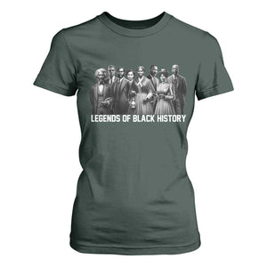 Legends of Black History T Shirt For Women Civil Rights Leaders TS02 Dark Forest Green Print Your Wear