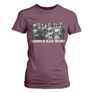 Legends of Black History T Shirt For Women Civil Rights Leaders TS02 Maroon Print Your Wear