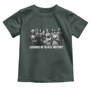 Legends of Black History Toddler T Shirt Civil Rights Leaders TS02 Dark Forest Green Print Your Wear