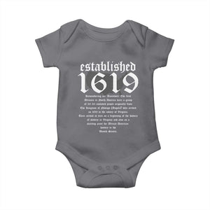 African American History Baby Onesie Project 1619 Established American Map Retro Vintage TS02 Charcoal Print Your Wear