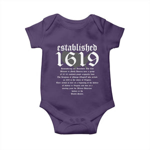 African American History Baby Onesie Project 1619 Established American Map Retro Vintage TS02 Purple Print Your Wear