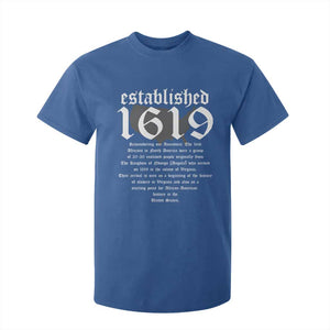 African American History T Shirt For Kid Project 1619 Established American Map Retro Vintage TS02 Royal Blue Print Your Wear