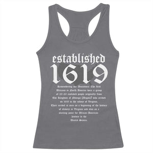 African American History Racerback Tank Top Project 1619 Established American Map Retro Vintage TS02 Charcoal Print Your Wear