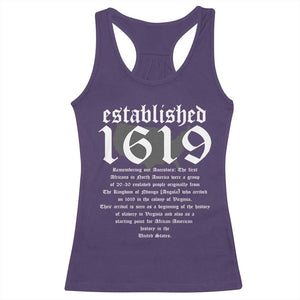 African American History Racerback Tank Top Project 1619 Established American Map Retro Vintage TS02 Purple Print Your Wear