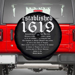 African American History Spare Tire Cover Project 1619 Established American Map Retro Vintage TS02 Black Print Your Wear