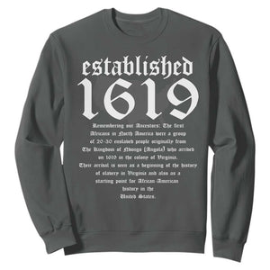 African American History Sweatshirt Project 1619 Established American Map Retro Vintage TS02 Dark Heather Print Your Wear