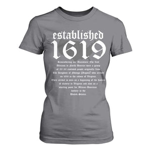 African American History T Shirt For Women Project 1619 Established American Map Retro Vintage TS02 Charcoal Print Your Wear