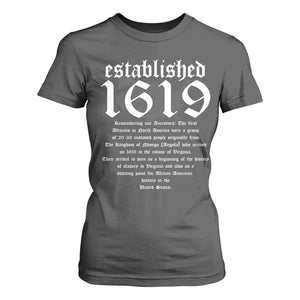 African American History T Shirt For Women Project 1619 Established American Map Retro Vintage TS02 Dark Heather Print Your Wear